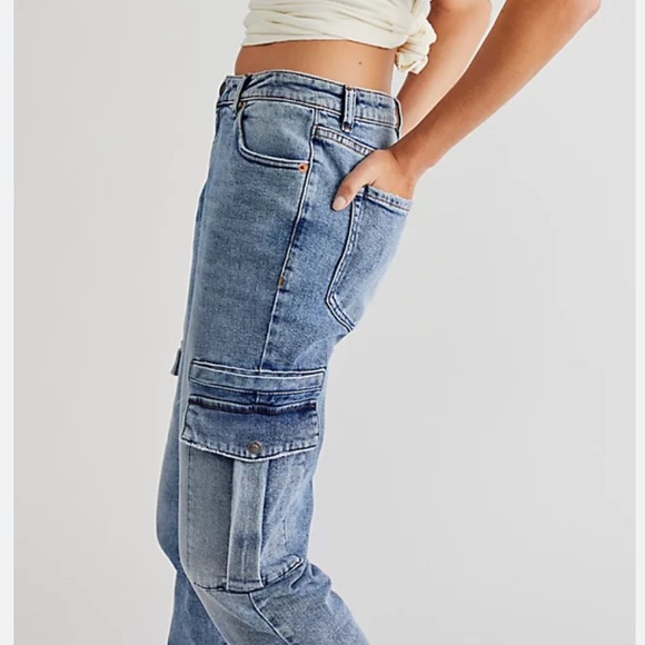 Free People x SER.O.YA Veronica Denim Joggers - Picture 4 of 12